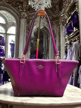 Coach Leather Magenta Tote Bag